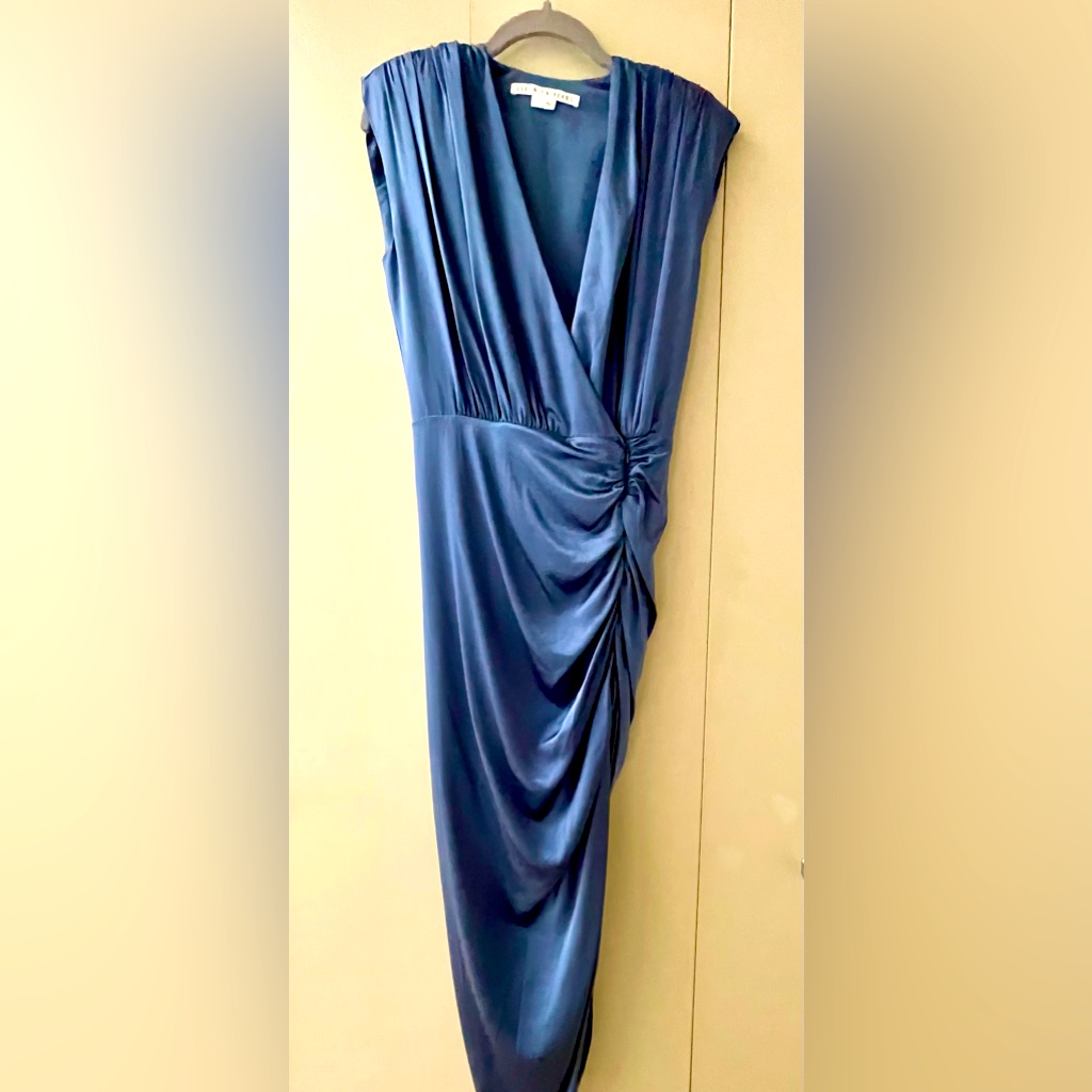Veronica Beard Women's Blue Steel Silk Dress Sz 0